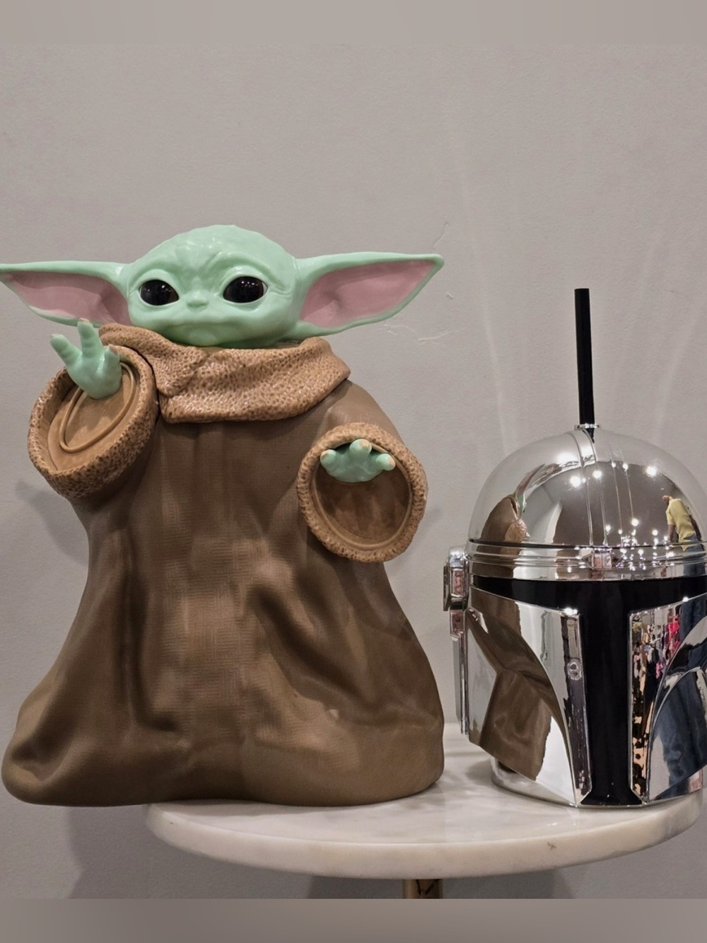 Star Wars Mandalorian Grogu Popcorn Bucket + Helmet Cup! Cinemark NWT IN HAND